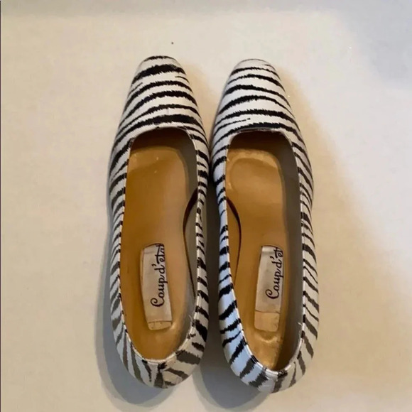 coup d’ etat Zebra Stripe Open Heel Spain Pump 7.5 - Picture 5 of 8